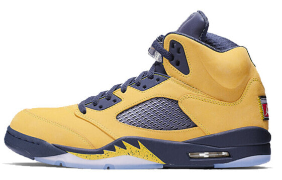 Кроссовки женские Nike Air Jordan 5 Retro Michigan (2019) (Желтый)