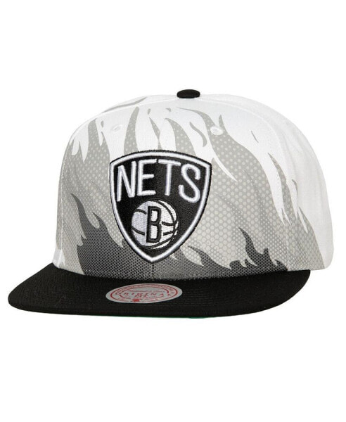 Men's White Brooklyn Nets Hot Fire Snapback Hat