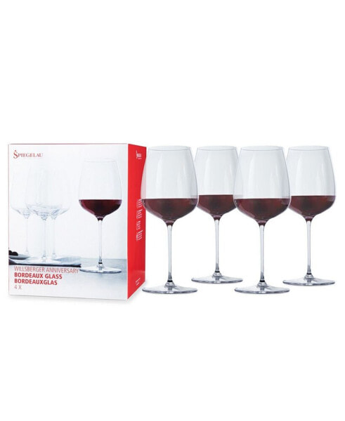 Willsberger Bordeaux Wine Glasses, Set of 4, 22.4 Oz