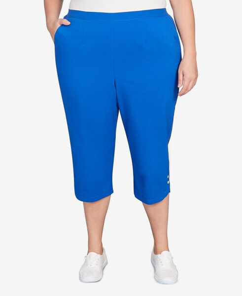 Plus Size Tradewinds Button Hem Capri Pants