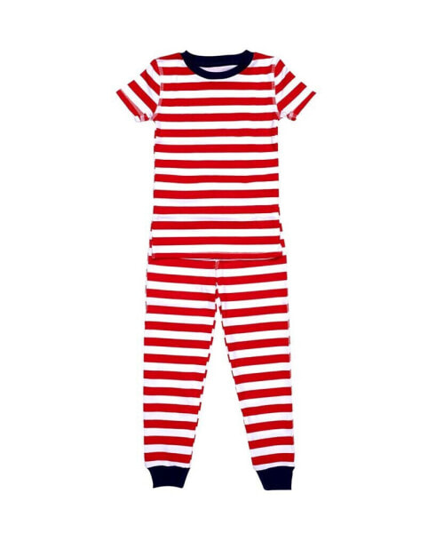 Love Stripe Little Boys and Girls 2-Piece Pajama Set