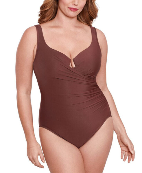 Plus Size Escape Underwire Allover-Slimming Wrap One-Piece Swimsuit