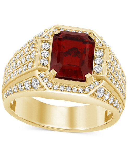 Men's Lab Created Ruby (4-1/6 ct. t.w.) & Lab-Created Diamond (1 ct. t.w.) Ring in 10k Gold