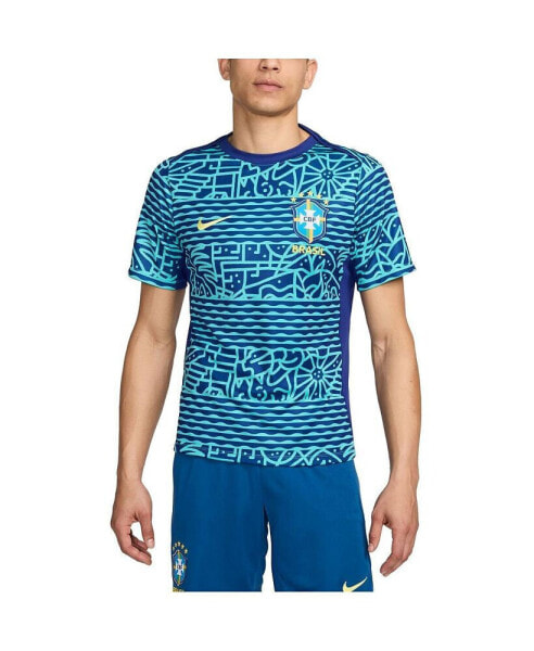 Футболка Nike мужская синяя сборной Бразилии 2024 National Team Academy Pro Pre-Match Top