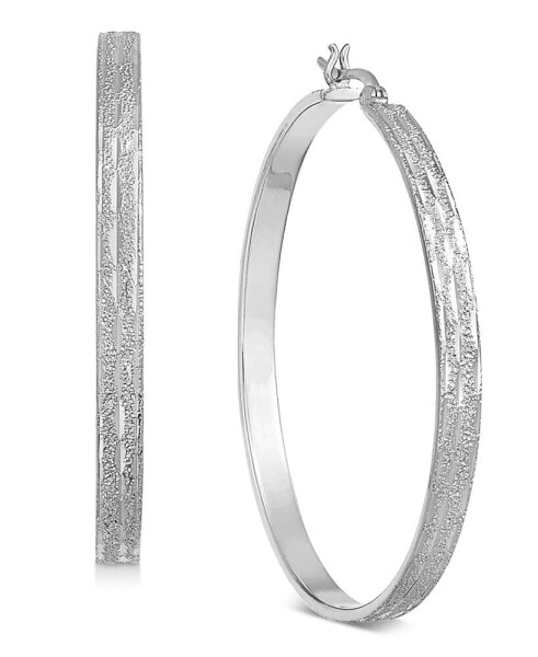 Серьги And Now This Textured Flat Hoops