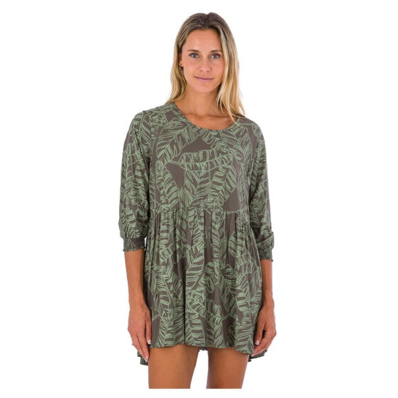 HURLEY Kamila A-Line Long Sleeve Short Dress