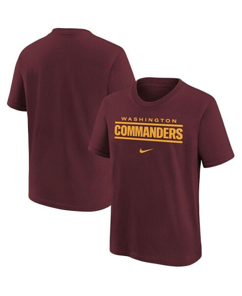 Бордовая детская футболка для мальчиков Nike Washington Commanders Wordmark