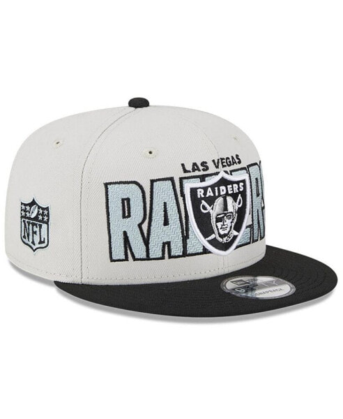 Men's Stone, Black Las Vegas Raiders 2023 NFL Draft 9FIFTY Snapback Adjustable Hat