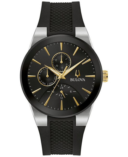Men's Chronograph Modern Millennia Black Silicone Strap Watch 41mm
