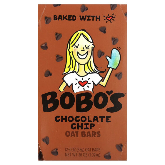Bobo's Oat Bars, Овсяные батончики с шоколадной крошкой, 12 батончиков, по 85 г (3 унции)