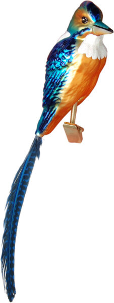 Blau/Orange 15cm Eisvogel aus Glas