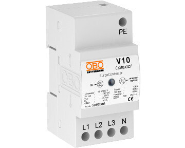 OBO V10 COMPACT 255 - 230 V - 50 - 60 Hz - 60000 A - 1100 V - White - 0.000025 ms