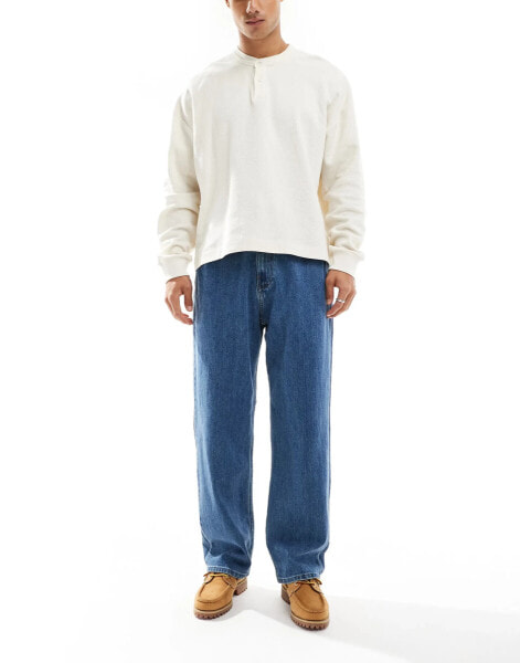 Hollister baggy fit jeans in mid wash