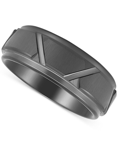 Men's Geometric Band in Black Ion-Plated Tantalum