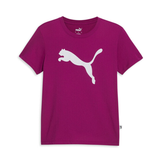 Puma Essentials Cat Logo Crew Neck Short Sleeve T-Shirt Womens Pink Casual Tops