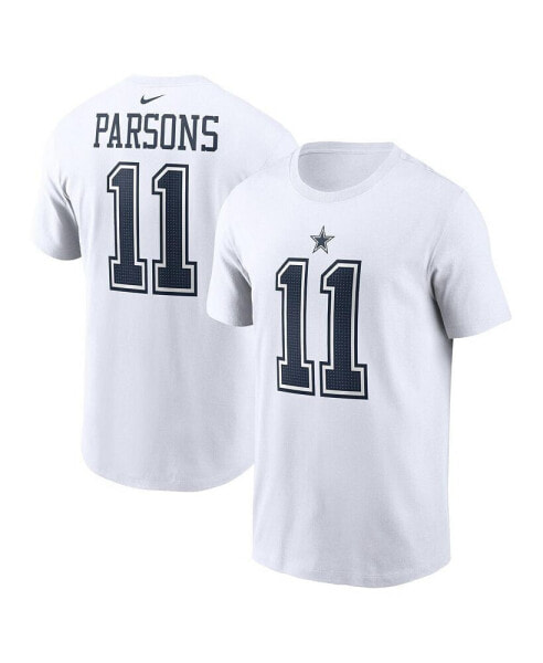 Men's Micah Parsons White Dallas Cowboys Player Name and Number T-shirt