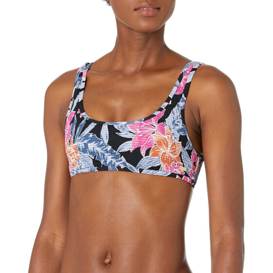 Roxy Tropical Oasis Smocked Bikini Top, Anthracite Tropical Oasis 214, M 305187