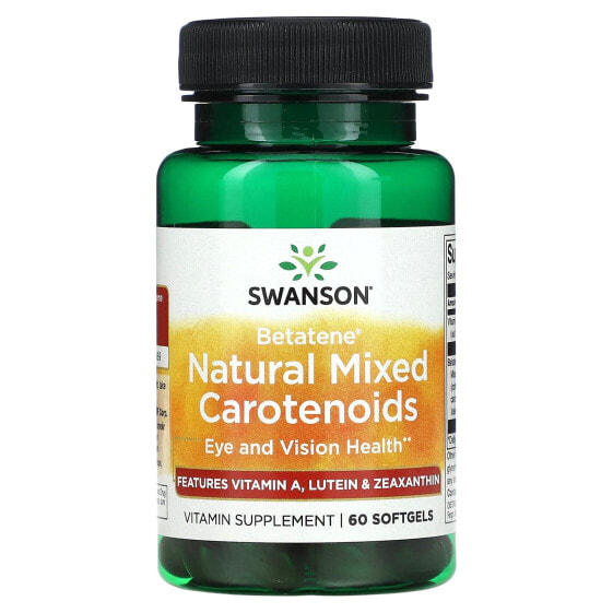 Swanson, Натуральные смешанные каротиноиды бетатен, 60 мягких таблеток