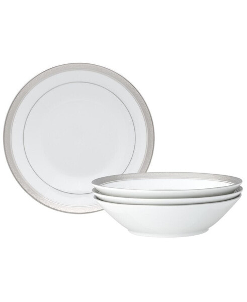 Crestwood Platinum Set of 4 Soup Bowls, Service For 4