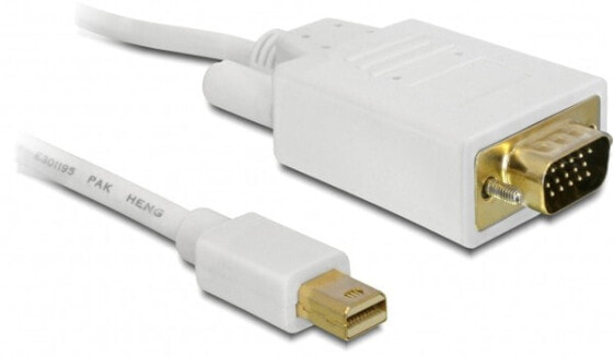 Delock 2m mini DP/VGA - 2 m - VGA (D-Sub) - Gold - White - Male/Male