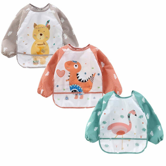 Yealoo waterproof baby bib with sleeves, washable bib, moisture protection, recommended age: 6 - 36 months