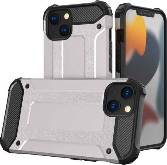 Hurtel Hybrid Armor pancerne hybrydowe etui pokrowiec iPhone 13 mini srebrny