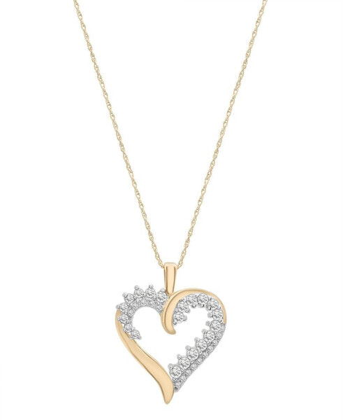 Diamond Open Heart 18" Pendant Necklace (1/2 ct. t.w.) , Created for Macy's