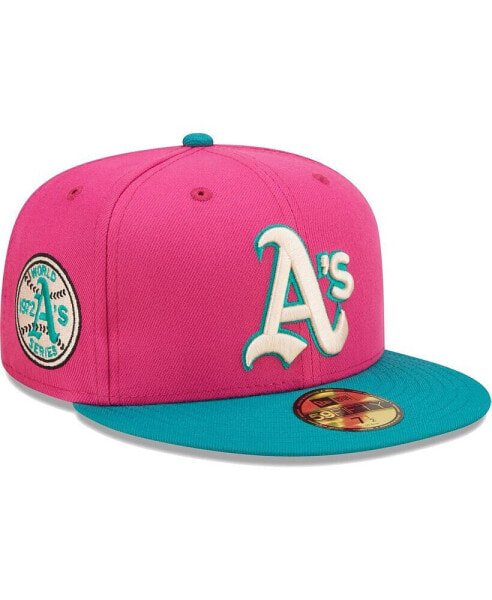 Men's Pink, Green Oakland Athletics Cooperstown Collection 1972 World Series Passion Forest 59FIFTY Fitted Hat