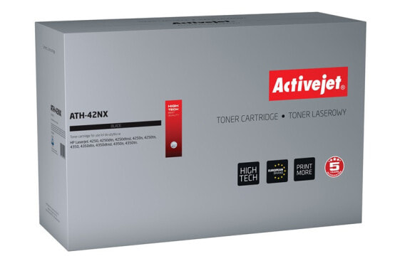 activejet ATH-42NX тонер (замена для HP 42X Q5942X; Supreme; 20000 страниц; черный) - 20000 страниц - Черный - 1 шт.