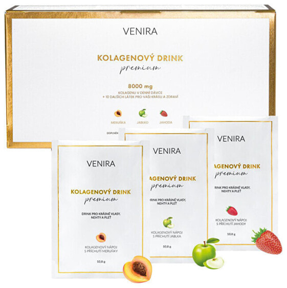 Витаминный напиток для волос, ногтей и кожи с ароматами абрикоса, яблока и клубники Venira 30 пакетиков