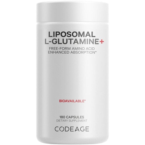 Liposomal L-Glutamine 1000mg Supplement, Free-Form Glutamine Formula, 3-Month Supply - 180ct
