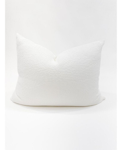 White 28x36 Cotton Waffle Weave Large Bed Down Alternative Pillow
