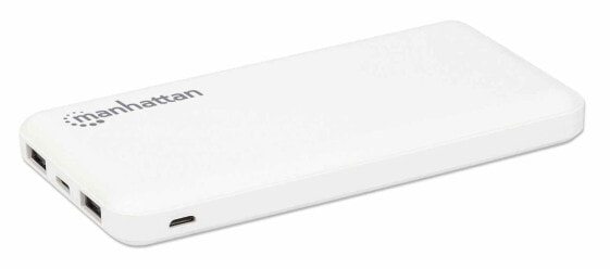 Power Bank: Manhattan 10000 mAh Dual USB-C & Micro-USB White
