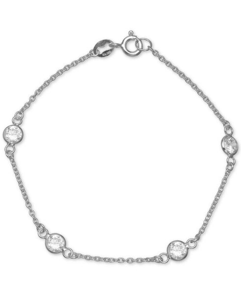 Cubic Zirconia Station Bracelet in Sterling Silver, Created for Macy's