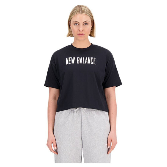 NEW BALANCE Relentless Heathertech Cropped short sleeve T-shirt