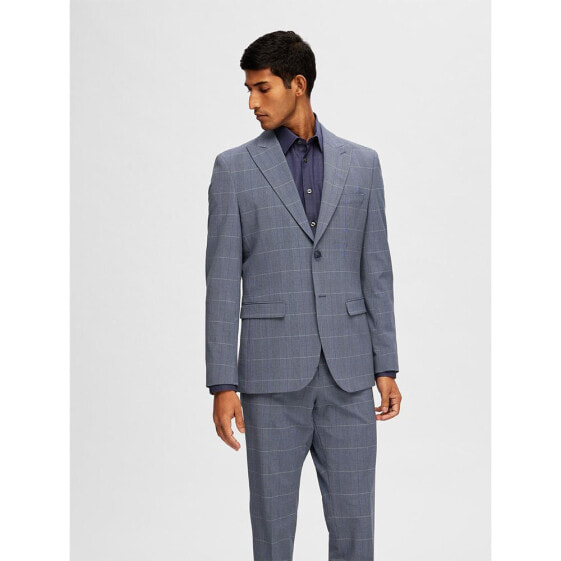 SELECTED Slim Liam Blue Check blazer