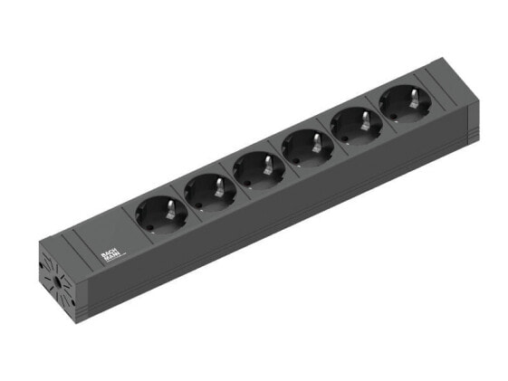 Bachmann 420.0018 - 2 m - 6 AC outlet(s) - indoor - Black - Plastic - 53 mm