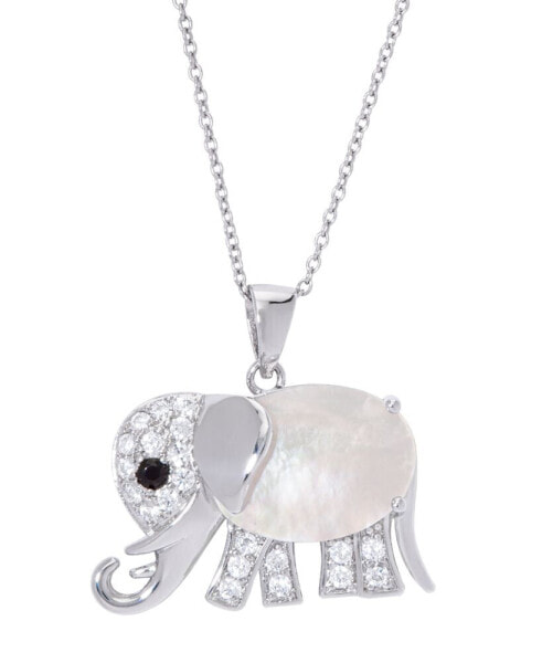 Macy's simulated Birthstone Elephant Pendant 18" Necklace in Silver Plate