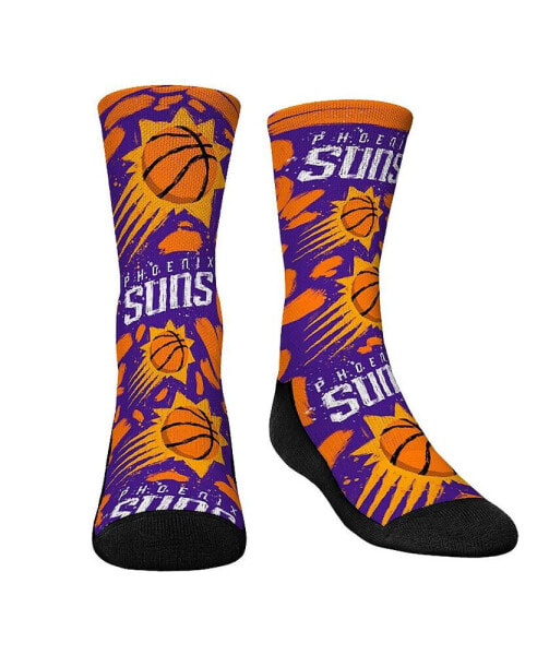 Youth Boys and Girls Socks Phoenix Suns Allover Logo and Paint Crew Socks