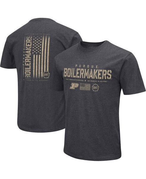 Men's Heather Black Purdue Boilermakers Big and Tall OHT Military-Inspired Appreciation Playbook T-shirt