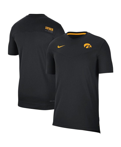 Men's Black Iowa Hawkeyes Coach UV Performance T-shirt