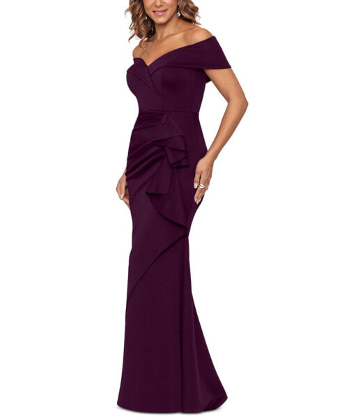 Scuba Off-The-Shoulder Gown