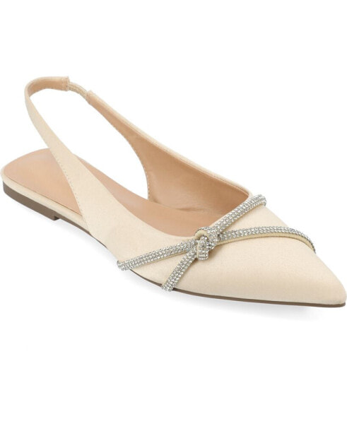 Women's Rebbel Rhinestone Knot Slingback Flats