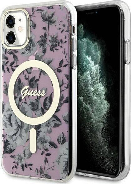 Guess Etui Guess GUHMN61HCFWSP Apple iPhone 11/XR różowy/pink hardcase Flower MagSafe