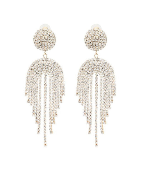 Women's Silver Bling Cluster Drop Earrings
