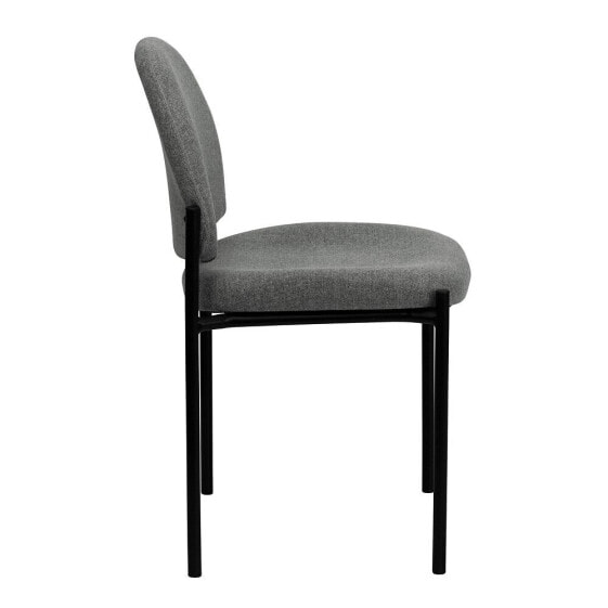 Comfort Gray Fabric Stackable Steel Side Reception Chair