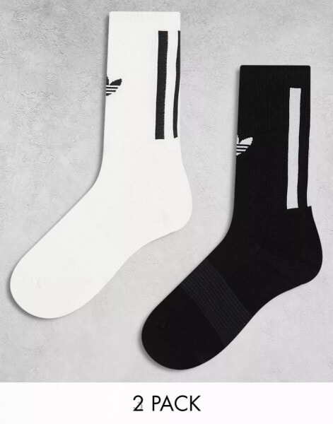 adidas Originals Trefoil 2-pack socks in black and white