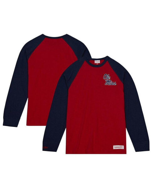 Men's Red Ole Miss Rebels Legendary Slub Raglan Long Sleeve T-shirt