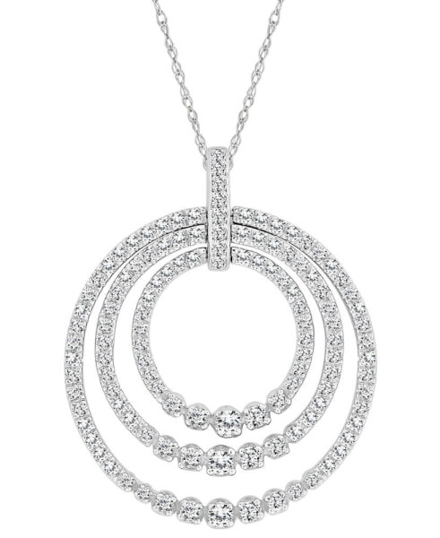 Macy's diamond Triple Circle 18" Pendant Necklace (1 ct. t.w.) in 14k White Gold