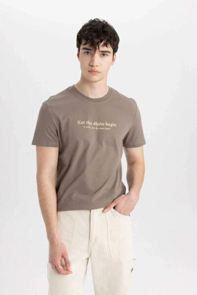 Erkek T-shirt C2085ax/bn571 Lt.brown